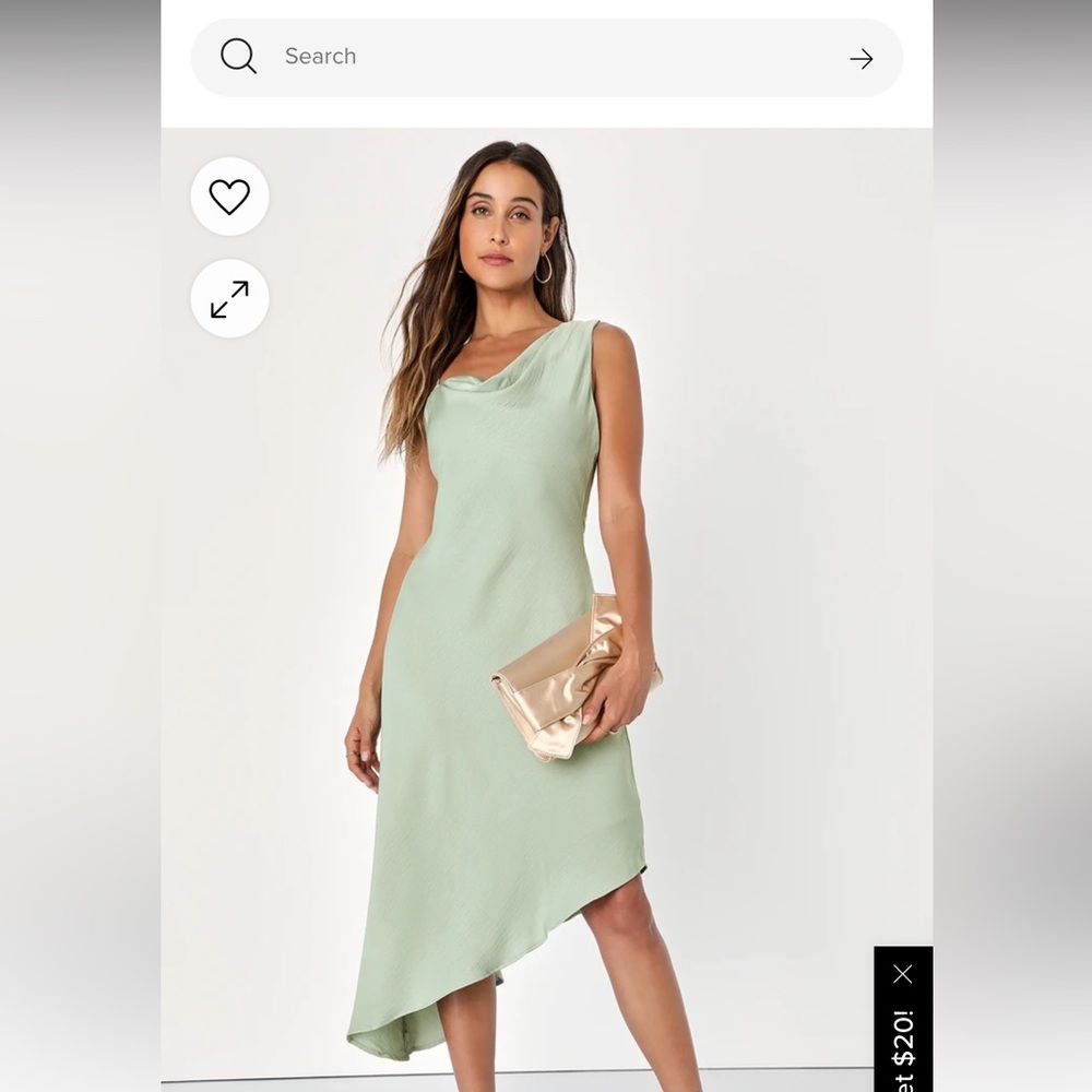 Asymmetrical sage midi